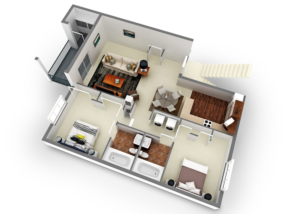 Two Bedroom Two Bathroom Floor Plan