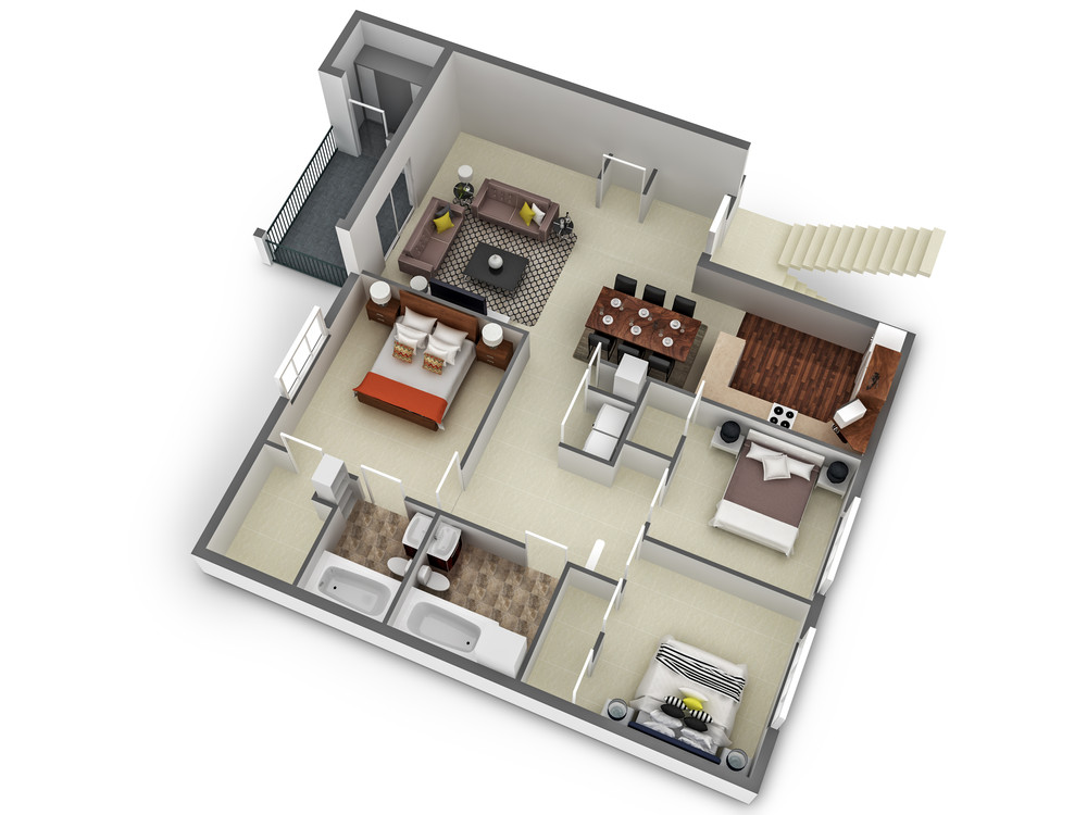 Three Bedroom Floor Plan